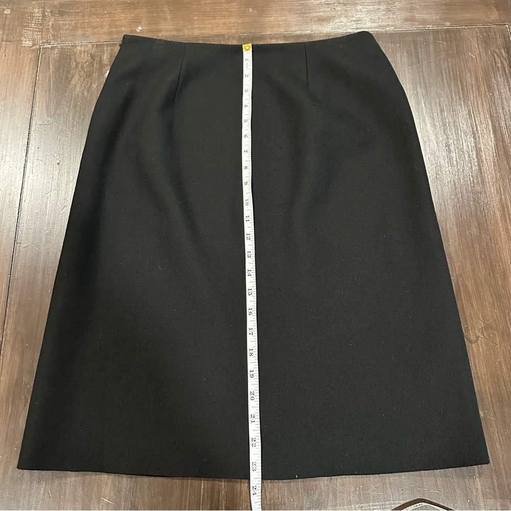 Vintage J.Crew Wool Pencil Skirt Black Contrast Stitch Size 6 Preppy Minimalist - Picture 7 of 7